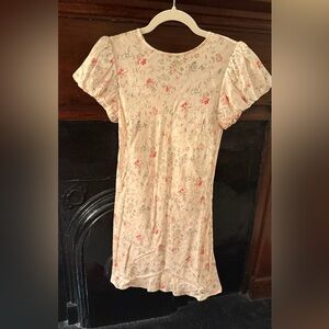 Doen Cream and Pink Floral Mini Dress
